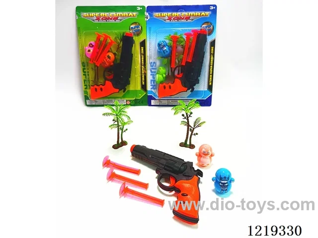 Revolver with 3 bullets, Duck *2, Coconut Tree *2