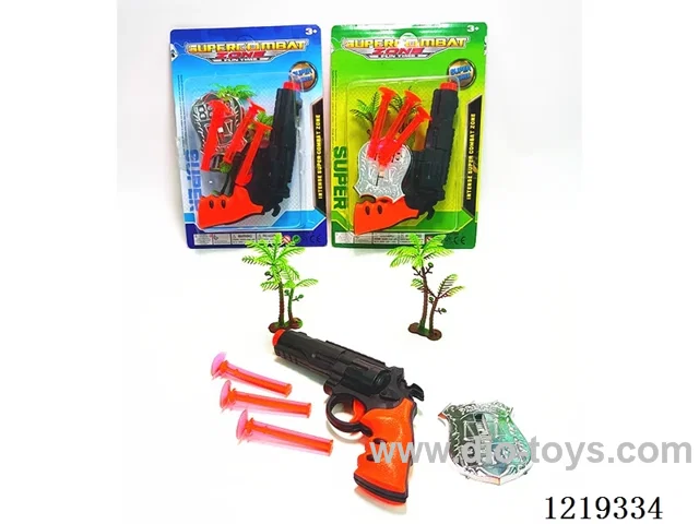 Revolver with 3 bullets, Police Badge *1, Coconut Tree *2