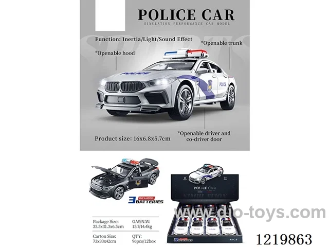 inertia police car W L/M 8PCS included battery