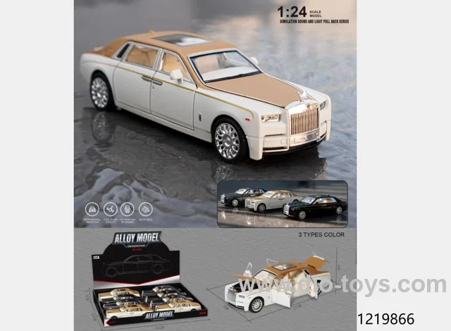 8pcs 1:24 pull back alloy car with light/music