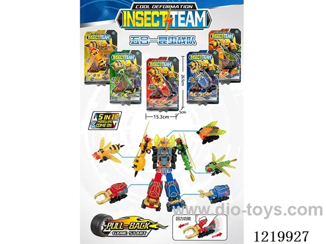 5-in-1 Pull Back Transforming Insects
