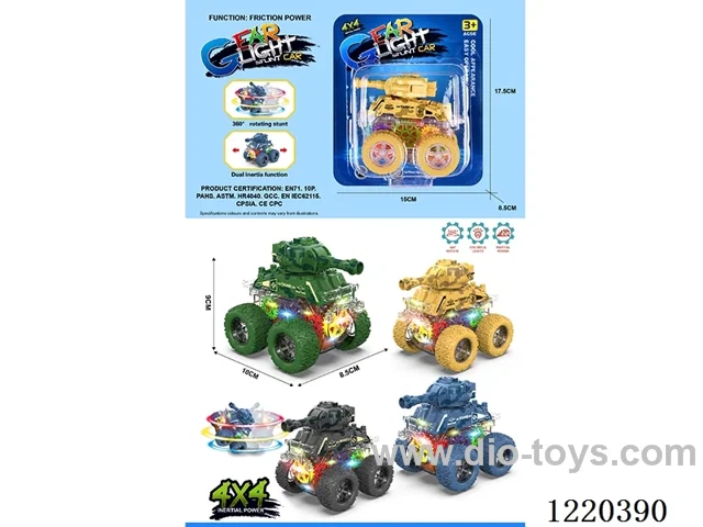 4WD inertia stunt car with light