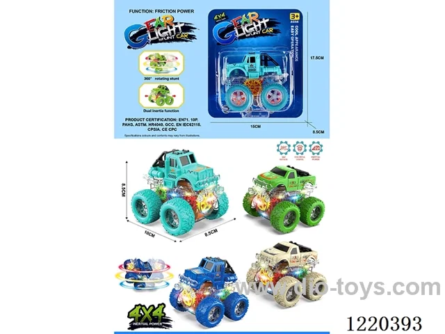 4WD inertia stunt car with light