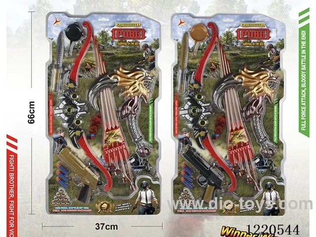 Battlefield Weapon Series (Bow & Arrow w/ Axe + Pistol *1 w/ 2 Bullets + Pan *1 + Knife *1)