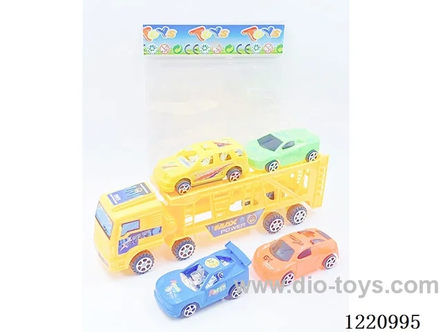 Inertia Tractor (Yellow/Blue) (with 4 free wheel cars)