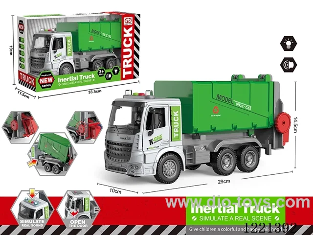 inertia/openable-door/Rubbish tipper with 2 garbage cans W L/M included 3*AG13