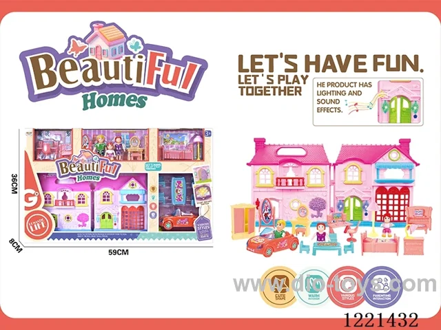 Villa set(with lighted doorbell/dog sound included 3*AG13)