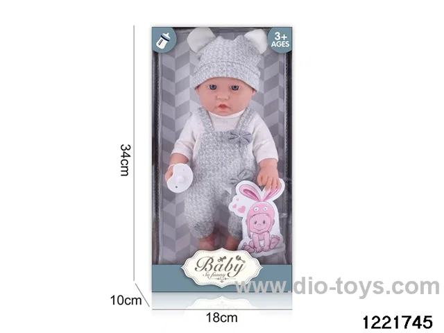 12-inch baby with pacifier