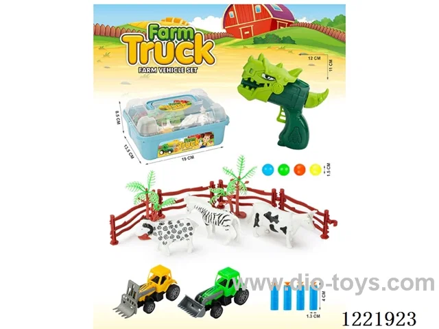 Dinosaur Soft Bullet ping pong gun with car