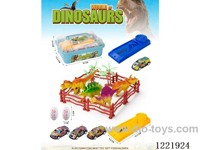 Dinosaur catapult with car