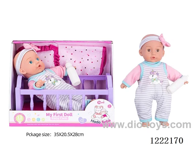 14 inch Cotton Body Doll Crib Set with 12 IC（included 3*AG13）