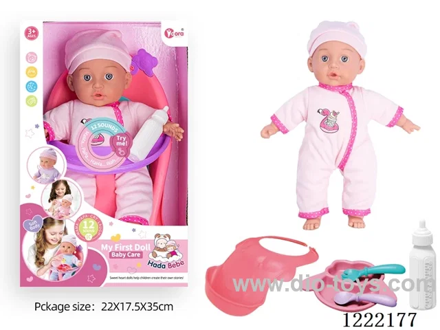 14 inch Cotton Body Doll Dining Chair Set with 12 IC（included 3*AG13）