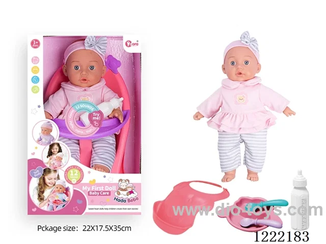 14 inch Cotton Body Doll Dining Chair Set with 12 IC（included 3*AG13）