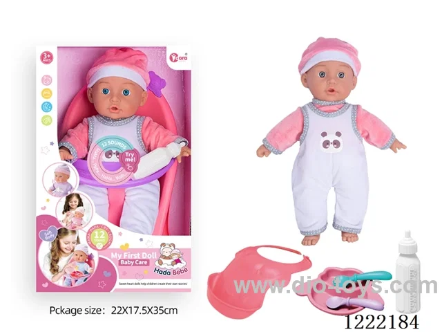 14 inch Cotton Body Doll Dining Chair Set with 12 IC（included 3*AG13）