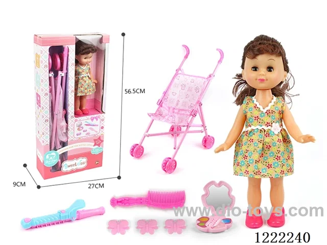 14 inch doll with stroller