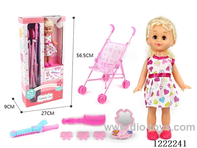 14 inch doll with stroller