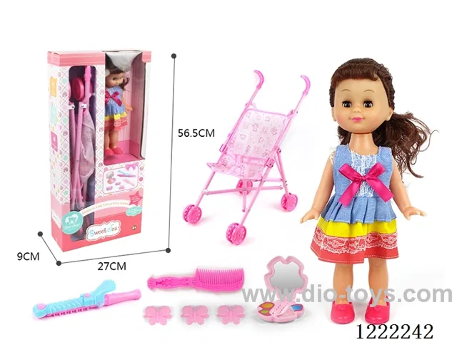 14 inch doll with stroller
