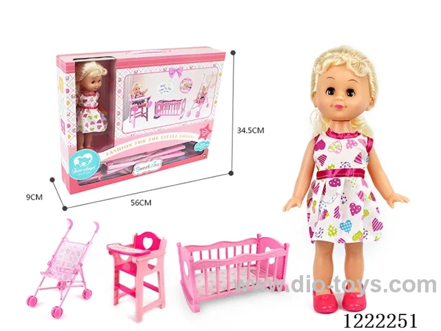 14 inch doll 3 in 1 (crib + chair + stroller)
