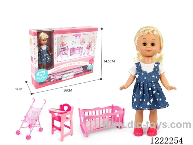 14 inch doll 3 in 1 (crib + chair + stroller)