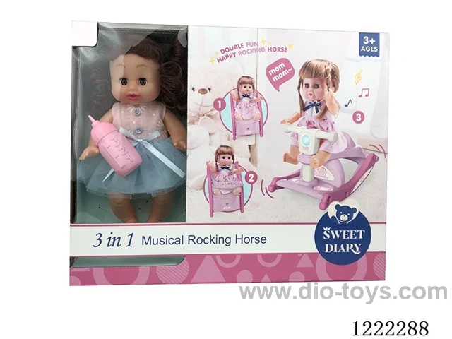 3 in 1 Doll Trojan Dining Chair with 12 IC +Drinking/ peeing included 3*AG13
