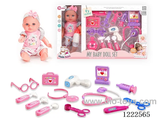12 inch Vinyl Doll Medical Set W/4 IC (included 3*AG3)