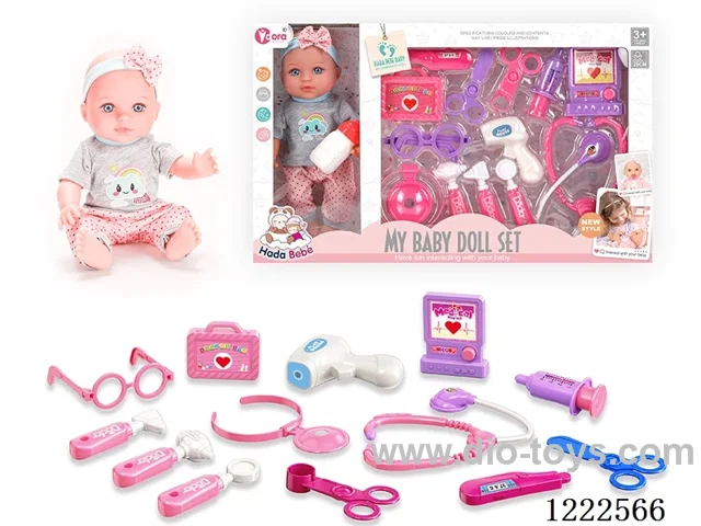 12 inch Vinyl Doll Medical Set W/4 IC (included 3*AG3)