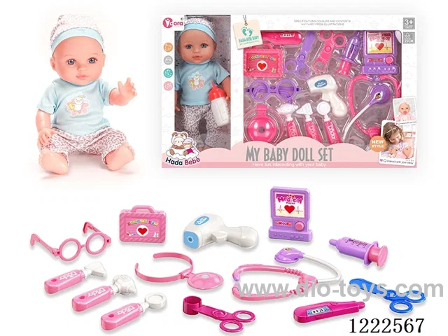 12 inch Vinyl Doll Medical Set W/4 IC (included 3*AG3)