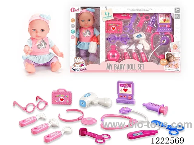 12 inch Vinyl Doll Medical Set W/4 IC (included 3*AG3)