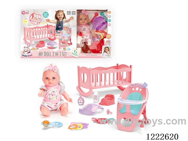 12 inch doll 2 in 1 set (bed+chair) W/4 IC (included 3*AG3)
