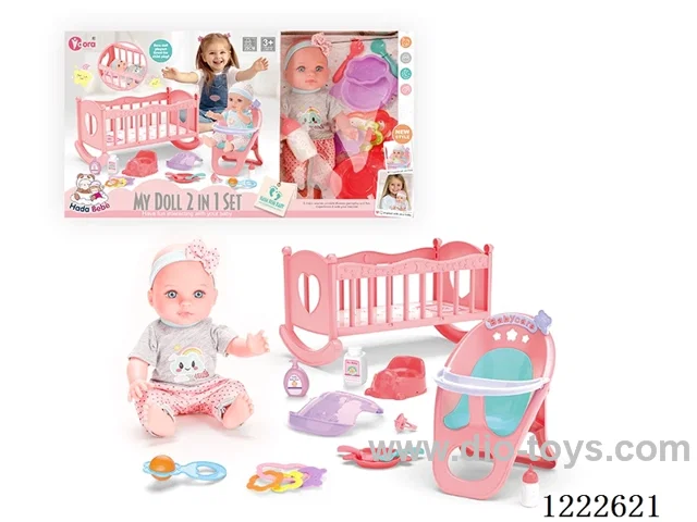 12 inch doll 2 in 1 set (bed+chair) W/4 IC (included 3*AG3)