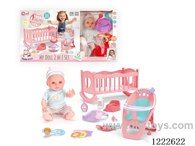 12 inch doll 2 in 1 set (bed+chair) W/4 IC (included 3*AG3)
