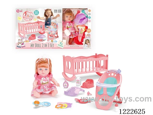 12 inch doll 2 in 1 set (bed+chair) W/4 IC (included 3*AG3)