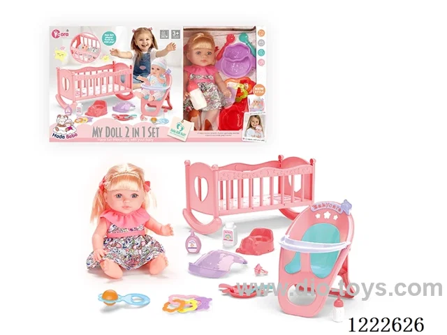 12 inch doll 2 in 1 set (bed+chair) W/4 IC (included 3*AG3)