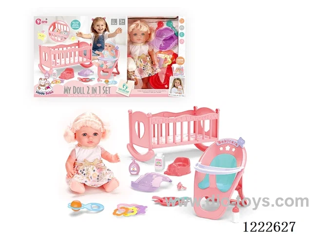 12 inch doll 2 in 1 set (bed+chair) W/4 IC (included 3*AG3)