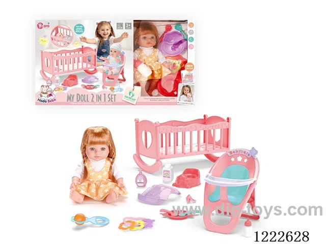 12 inch doll 2 in 1 set (bed+chair) W/4 IC (included 3*AG3)