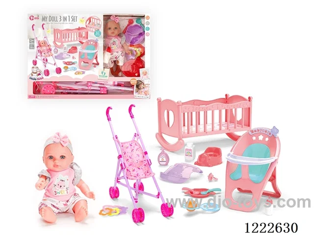 12 inch Vinyl Doll 3-in-1 Set W/4 IC (included 3*AG3)