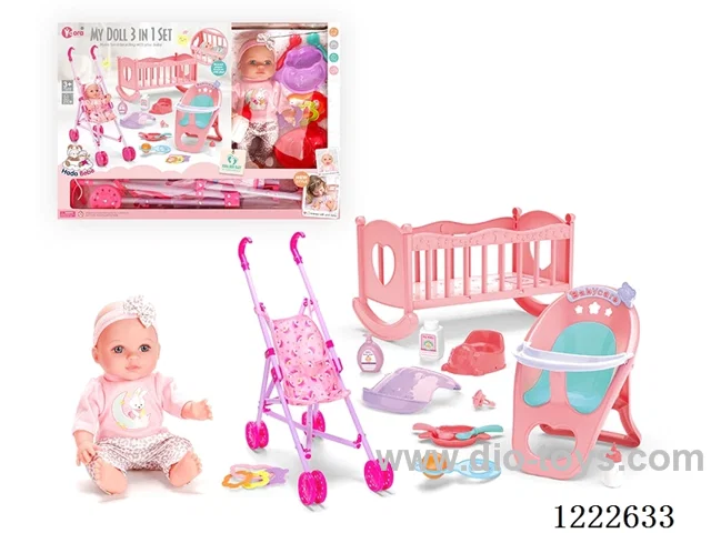 12 inch Vinyl Doll 3-in-1 Set W/4 IC (included 3*AG3)
