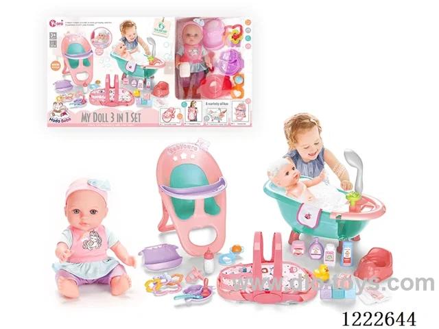 12 inch Vinyl Doll 3-in-1 Set W/4 IC (included 3*AG3)