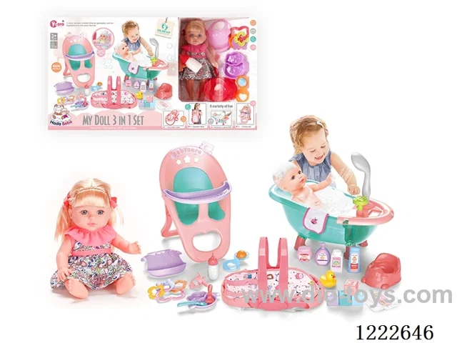 12 inch Vinyl Doll 3-in-1 Set W/4 IC (included 3*AG3)