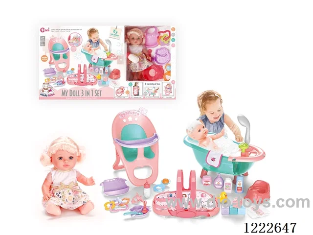 12 inch Vinyl Doll 3-in-1 Set W/4 IC (included 3*AG3)