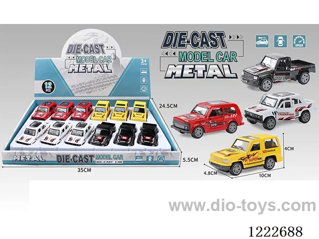 12PCS 1:43 pull back alloy car