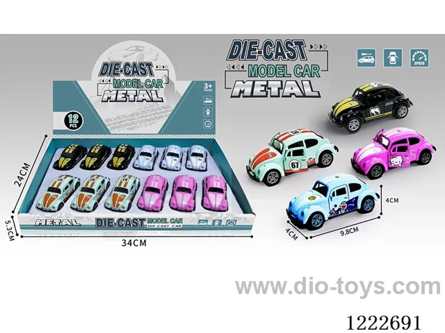 12PCS 1:43 pull back alloy car