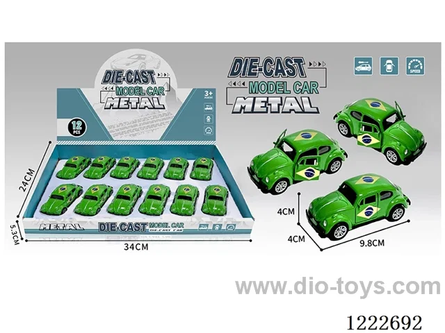 12PCS 1:43 pull back alloy car