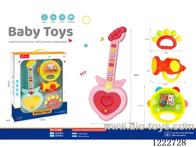 Rattle + guitar W L/M 4PCS