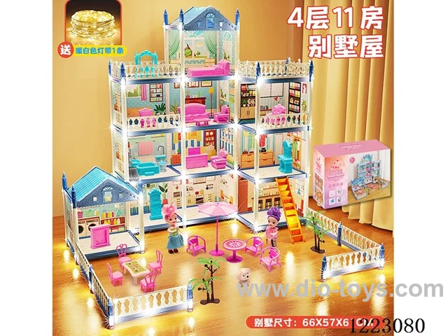 【With light bar】 Deluxe version of castle villa【11 rooms +2 dolls +4 floors +2 terrace】