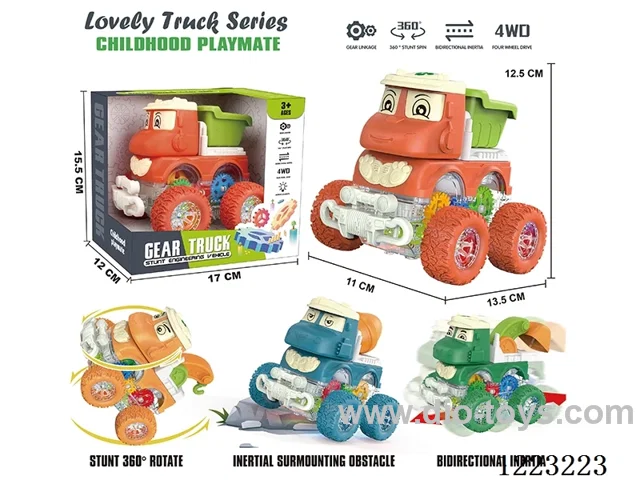 4WD transparent gear dual inertia car set