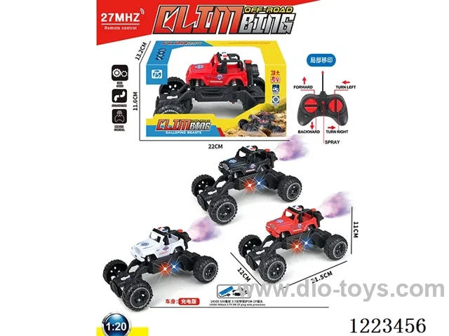 5ch Wrangler rc police car with light/spray included battery