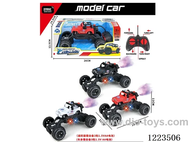 5ch Wrangler rc police car with light/spray not included battery