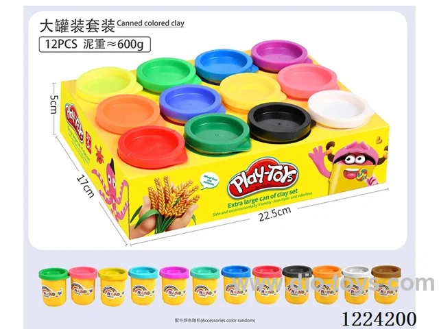 12color 50g canned colorful clay