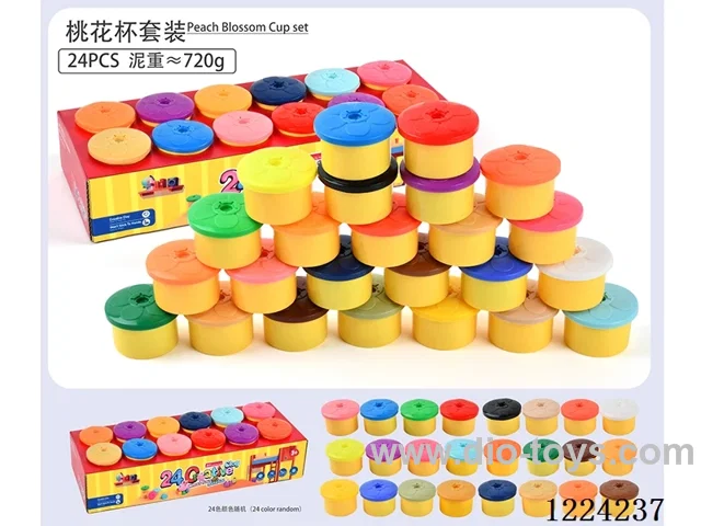 24 colors peach blossom cup colored clay set/24 colors 30g≈720g